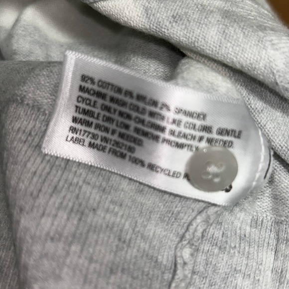 Striped White and Grey Cardigan Sweater Soft - Picture 7 of 7